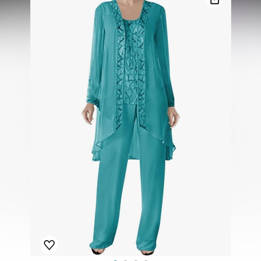 3 piece mother of the bride pants suit size 16 plus